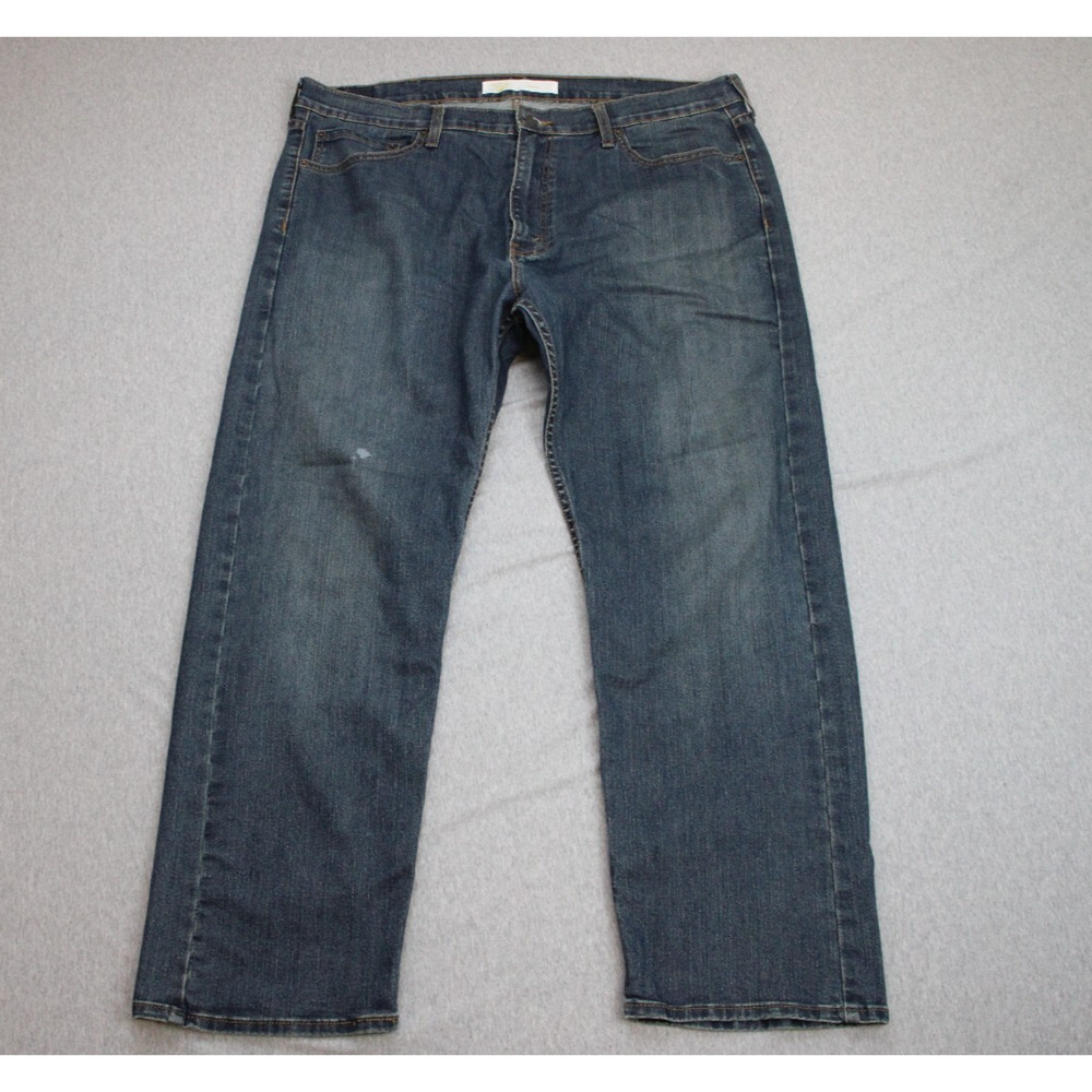 Levis Jeans Mens 40 x 30 Blue Cotton Blend Stretch Straight Signature Gold‎